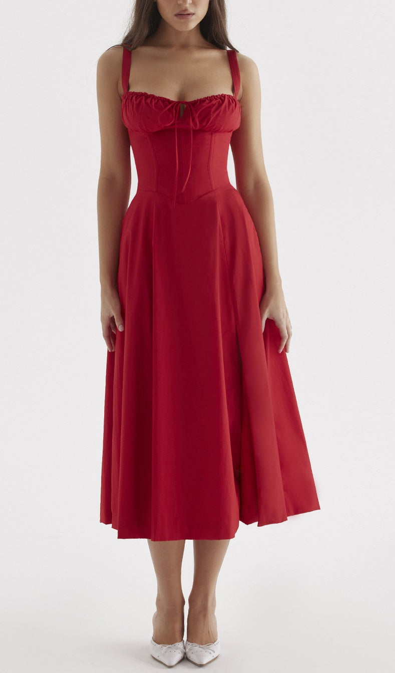 💕HOT SALE 49% OFF💕Frenchy Style All Over Print Ruched Women Lace Up Dress🌸