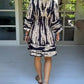 ⏰ V-neck dress with three-quarter sleeves