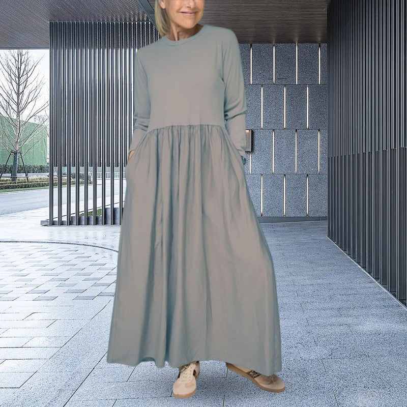 🎉🔥Biggest Sale -60% OFF🔥Flowy Knit Midi Dress with Full Sleeves