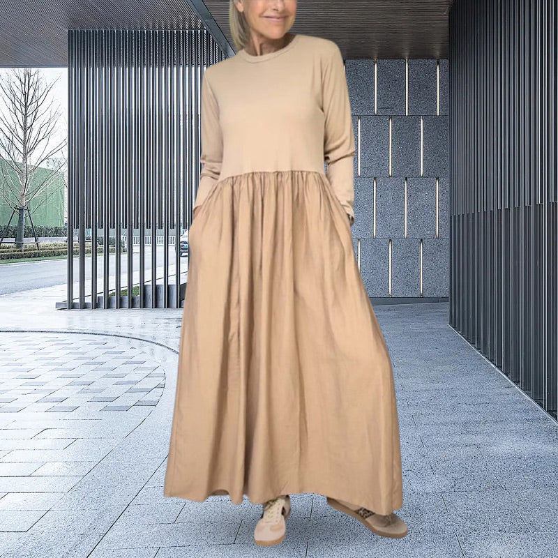 🎉🔥Biggest Sale -60% OFF🔥Flowy Knit Midi Dress with Full Sleeves
