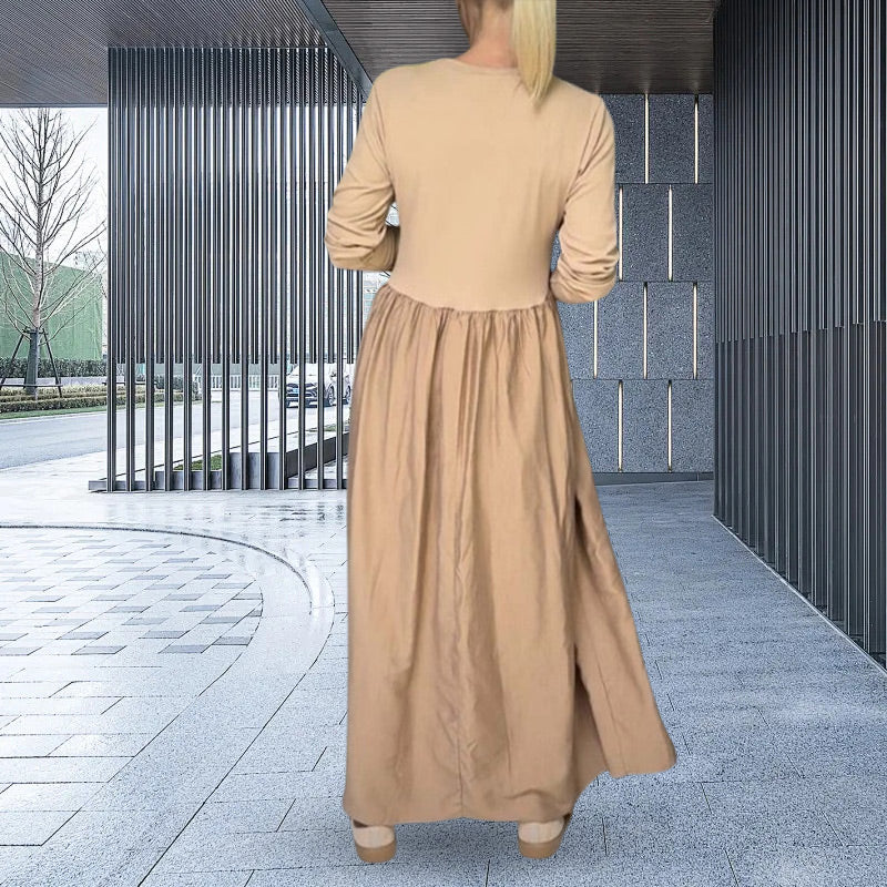🎉🔥Biggest Sale -60% OFF🔥Flowy Knit Midi Dress with Full Sleeves