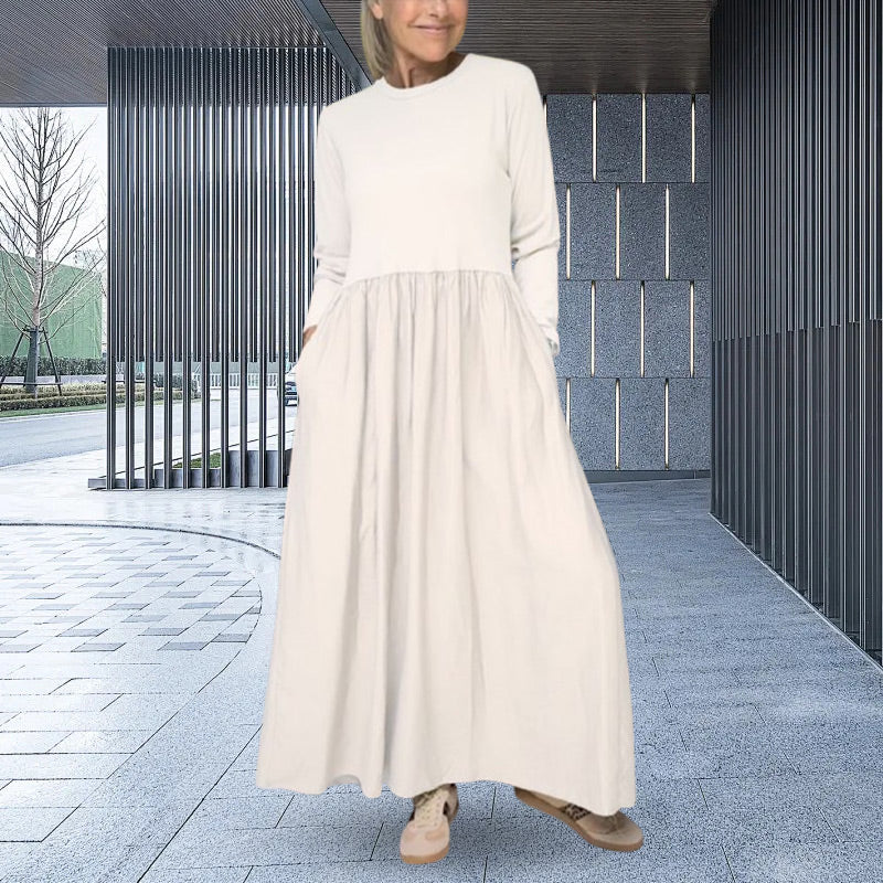 🎉🔥Biggest Sale -60% OFF🔥Flowy Knit Midi Dress with Full Sleeves