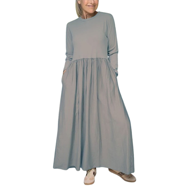 🎉🔥Biggest Sale -60% OFF🔥Flowy Knit Midi Dress with Full Sleeves
