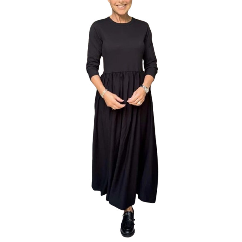 🎉🔥Biggest Sale -60% OFF🔥Flowy Knit Midi Dress with Full Sleeves