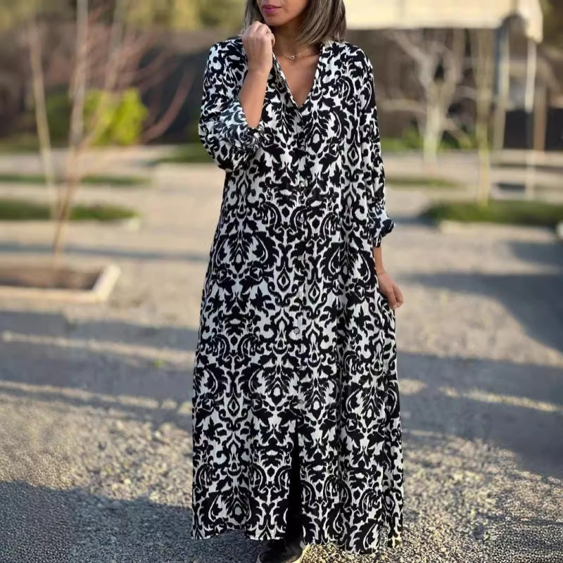 🌸Spring Specials🌸Women’s Lapel Long Sleeve Floral Dress
