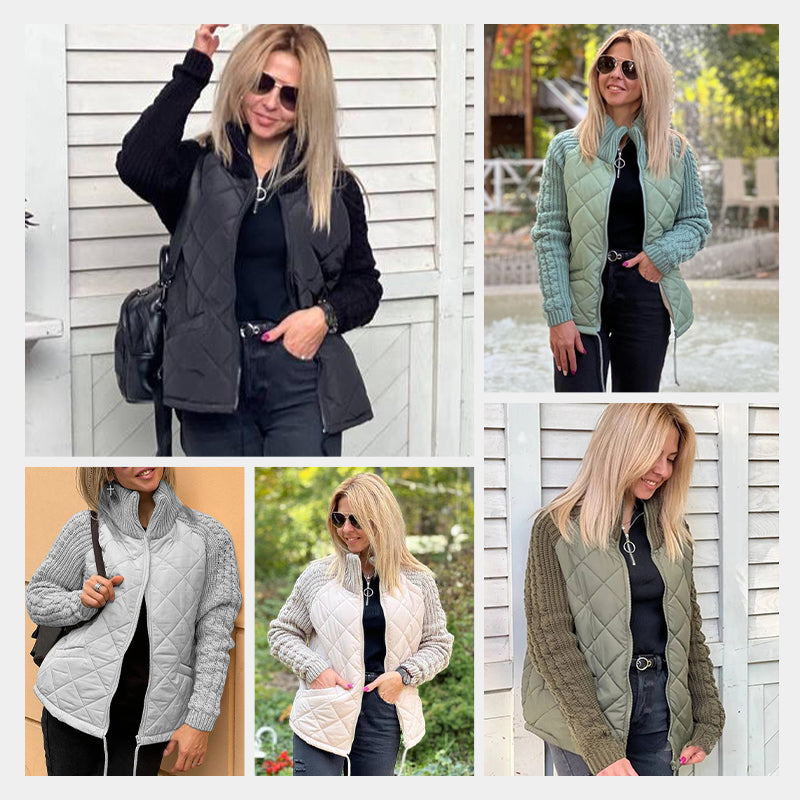 💥Last Day Sale 70% OFF🥰2025 New Women's Knit Patchwork Puffy Jacket