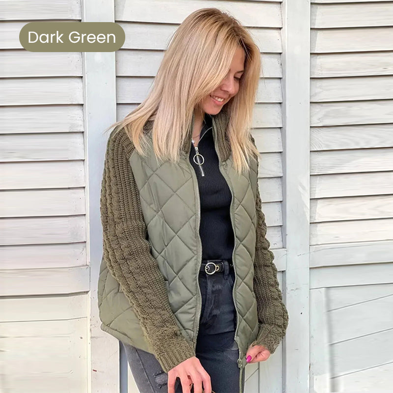 💥Last Day Sale 70% OFF🥰2025 New Women's Knit Patchwork Puffy Jacket