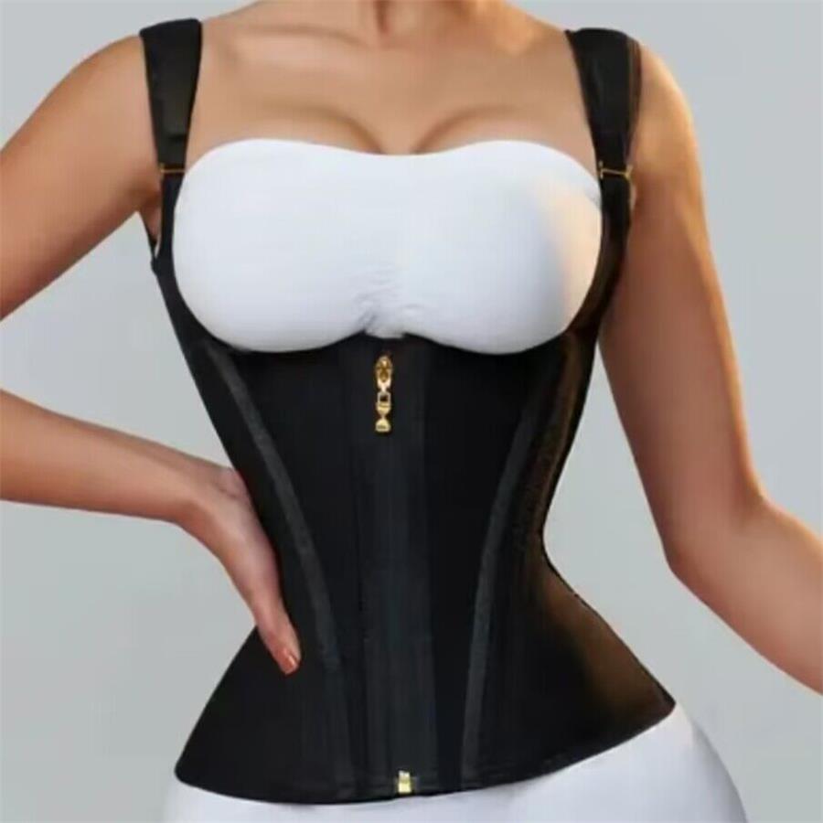 🎉2025 HOT SALE🎉Women's Solid Color Adjustable Hook & Eye Closure Zipper Shapewear Top