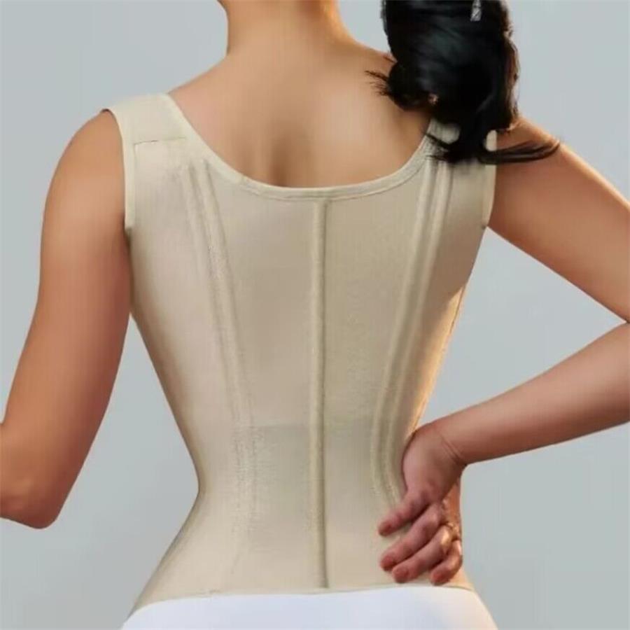 🎉2025 HOT SALE🎉Women's Solid Color Adjustable Hook & Eye Closure Zipper Shapewear Top