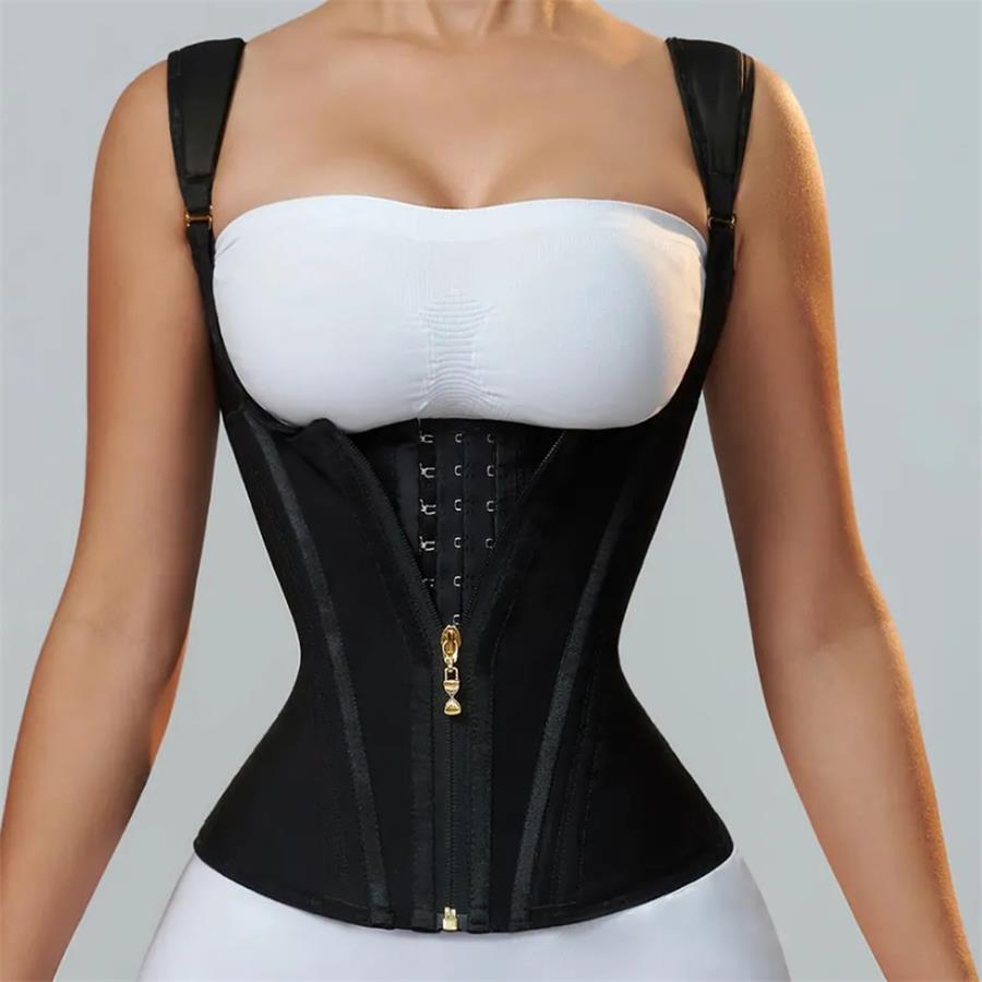 🎉2025 HOT SALE🎉Women's Solid Color Adjustable Hook & Eye Closure Zipper Shapewear Top