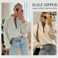 🔥HOT SALE  49% OFF👚Womens Zip-Up Dropped Shoulder Sweatshirt