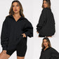 🔥HOT SALE  49% OFF👚Womens Zip-Up Dropped Shoulder Sweatshirt