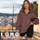 🔥HOT SALE  49% OFF👚Womens Zip-Up Dropped Shoulder Sweatshirt
