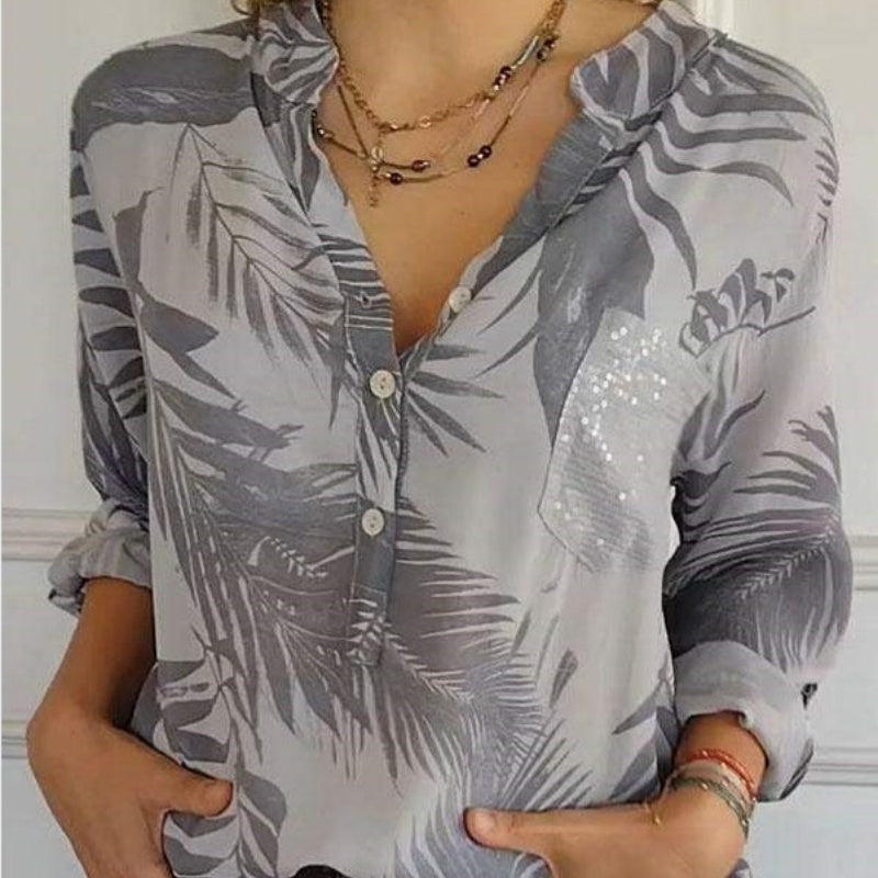 🌸HOT SALE  49% OFF🚀Free shipping🚀Women's Fashion V-Neck Printed Top