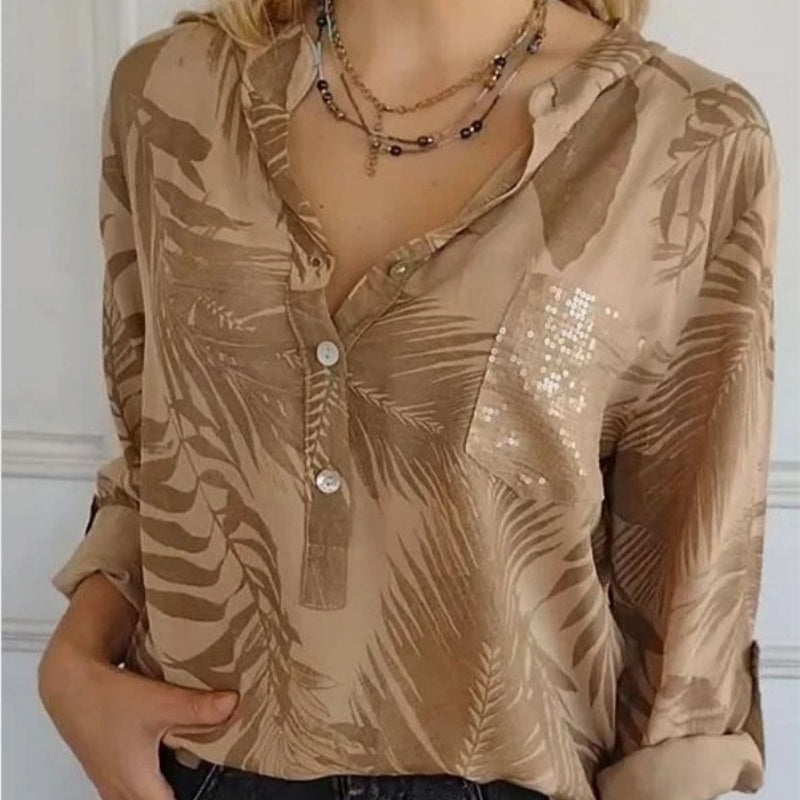 🌸HOT SALE  49% OFF🚀Free shipping🚀Women's Fashion V-Neck Printed Top