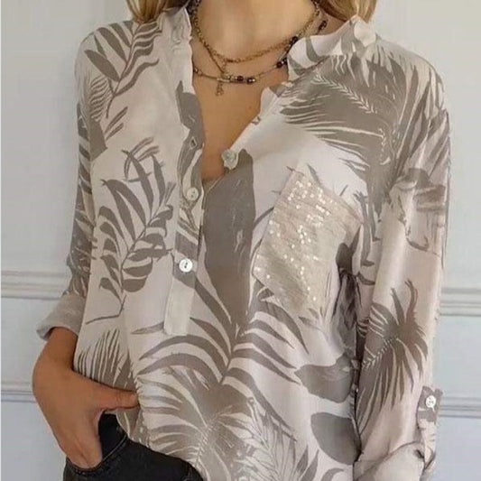 🌸HOT SALE  49% OFF🚀Free shipping🚀Women's Fashion V-Neck Printed Top