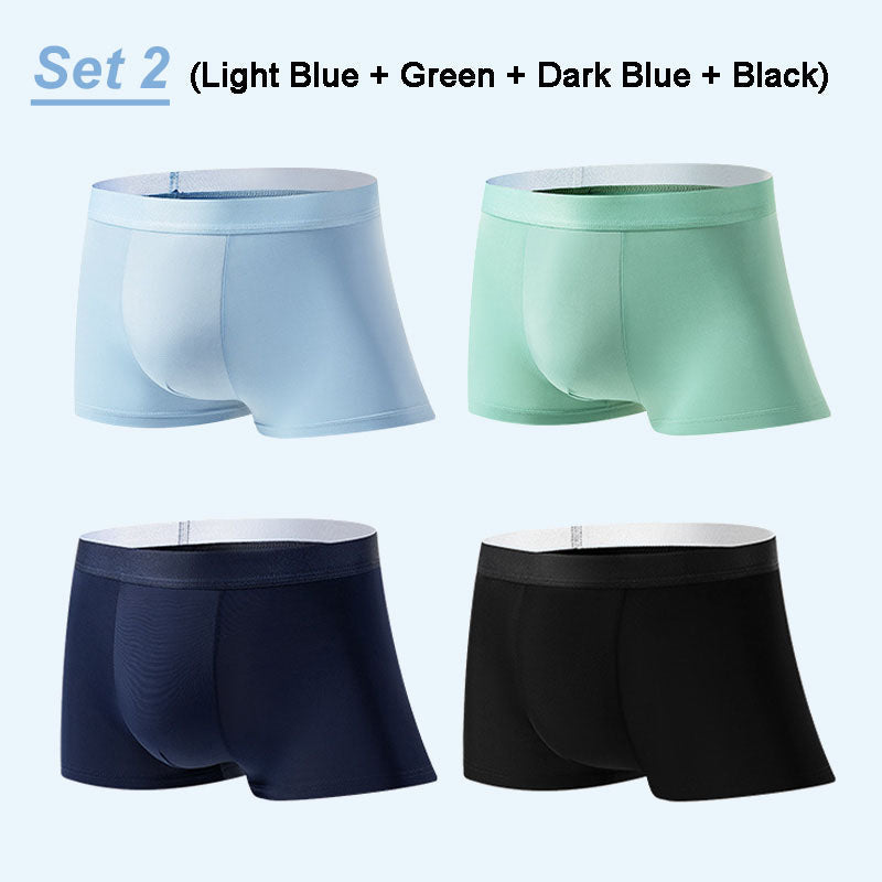 🔥HOT SALE 50% OFF 🔥 4pcs Men's Large Size Ice Silk Breathable Briefs