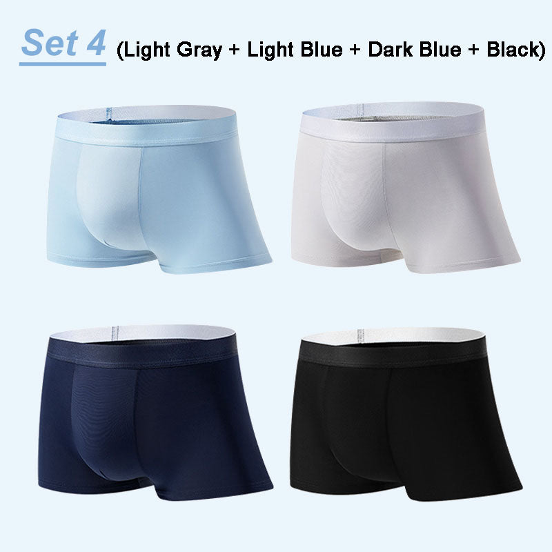 🔥HOT SALE 50% OFF 🔥 4pcs Men's Large Size Ice Silk Breathable Briefs