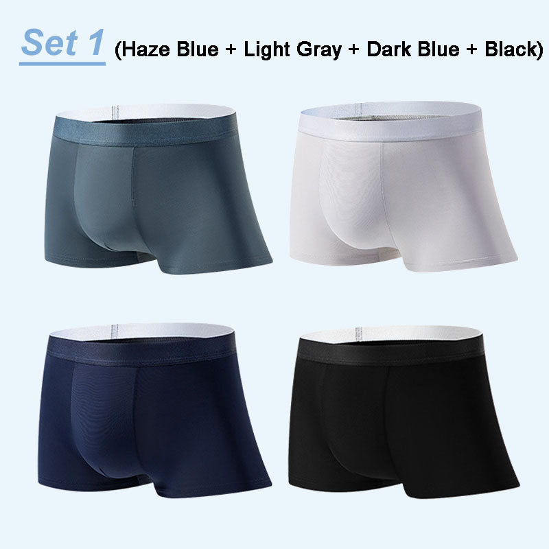 🔥HOT SALE 50% OFF 🔥 4pcs Men's Large Size Ice Silk Breathable Briefs