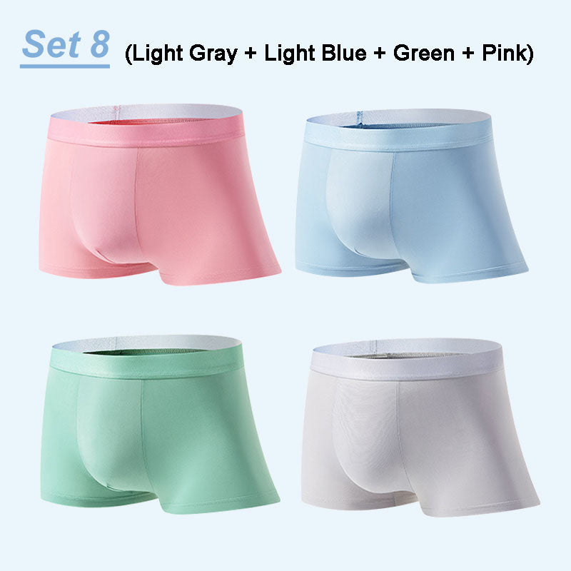 🔥HOT SALE 50% OFF 🔥 4pcs Men's Large Size Ice Silk Breathable Briefs