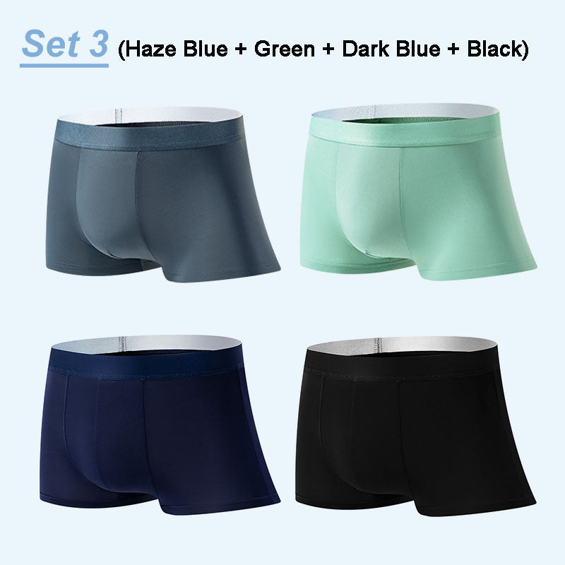 🔥HOT SALE 50% OFF 🔥 4pcs Men's Large Size Ice Silk Breathable Briefs