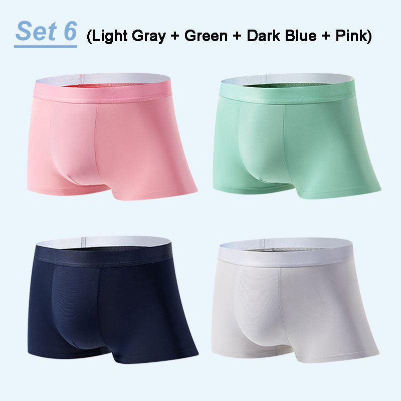 🔥HOT SALE 50% OFF 🔥 4pcs Men's Large Size Ice Silk Breathable Briefs