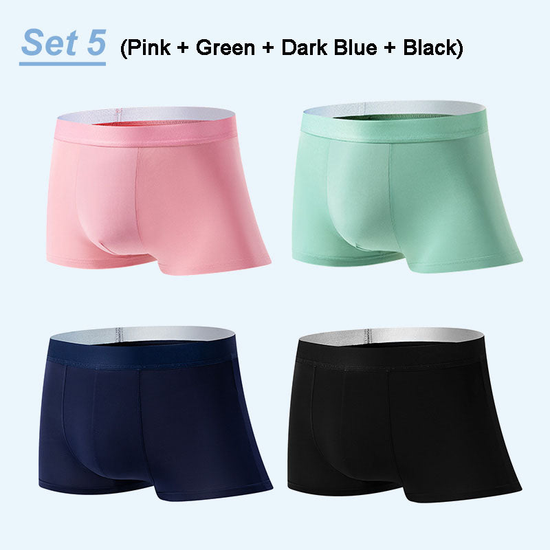 🔥HOT SALE 50% OFF 🔥 4pcs Men's Large Size Ice Silk Breathable Briefs