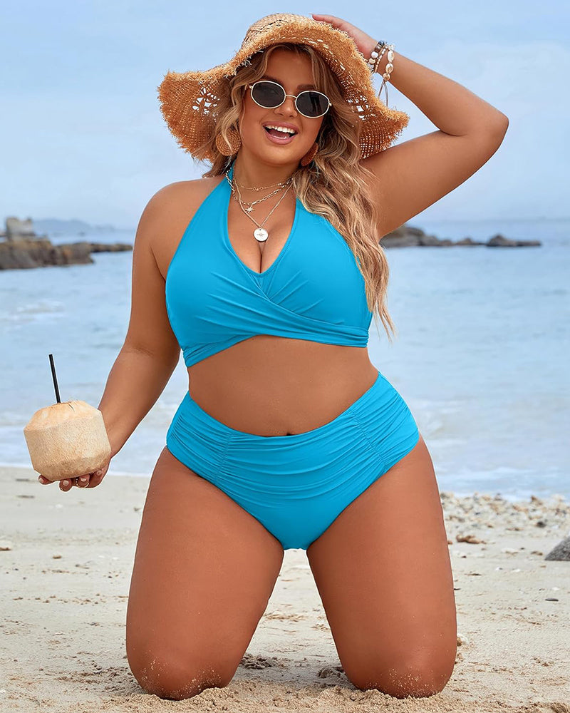 🌷Holiday Sale 49% OFF🏝️👙Tummy Control Bathing Suits Modest High Waisted Bikini Sets