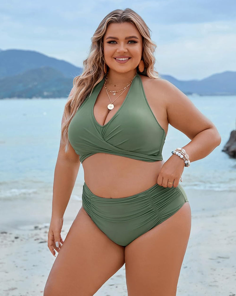 🌷Holiday Sale 49% OFF🏝️👙Tummy Control Bathing Suits Modest High Waisted Bikini Sets