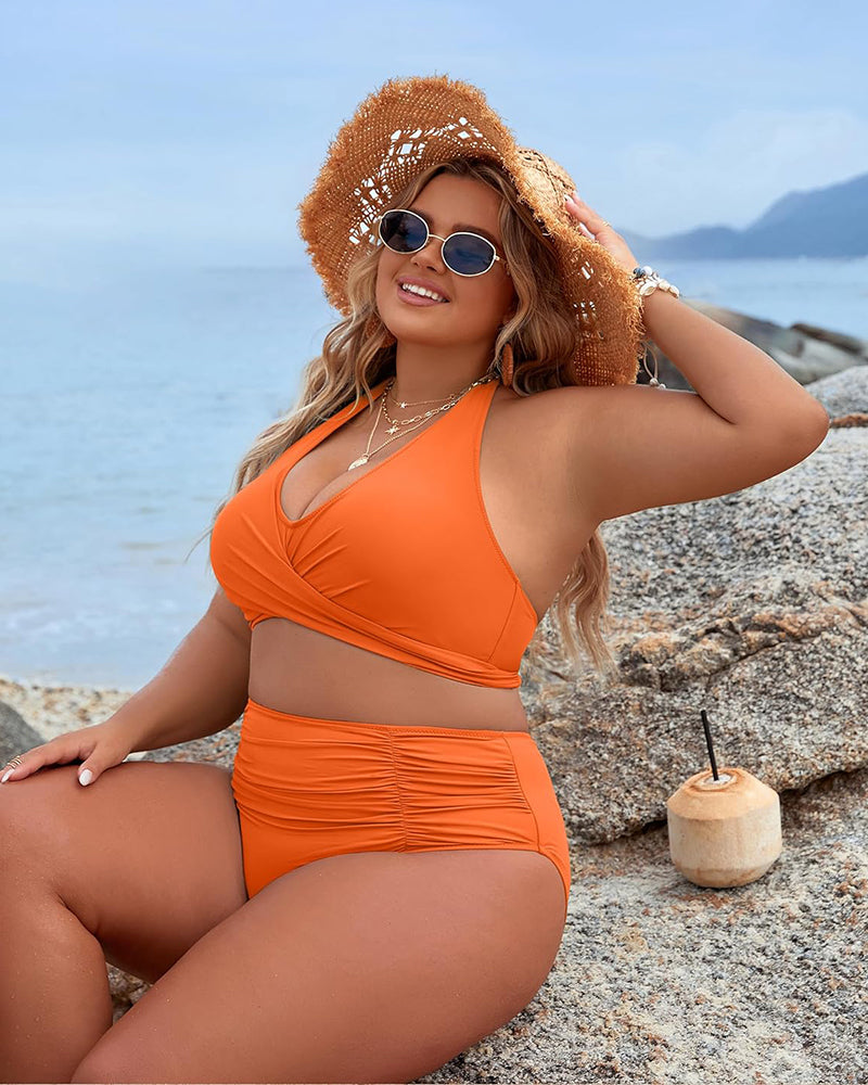 🌷Holiday Sale 49% OFF🏝️👙Tummy Control Bathing Suits Modest High Waisted Bikini Sets