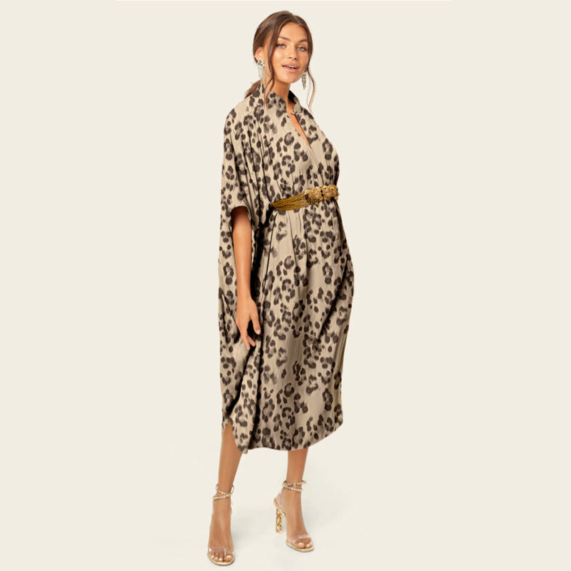 🌸Spring Specials 49% OFF🌸 Loose Leopard Pattern Lightweight Dress