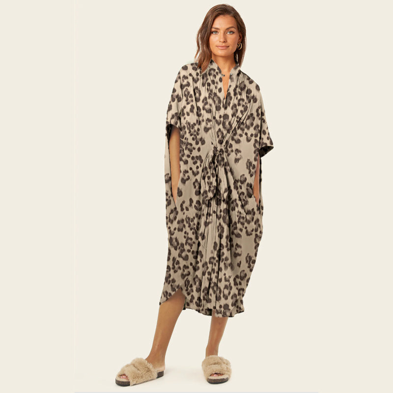 🌸Spring Specials 49% OFF🌸 Loose Leopard Pattern Lightweight Dress
