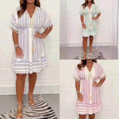 💃HOT SALE 49% OFF 💝2025 Ethnic New Style Casual printed V-neck dress