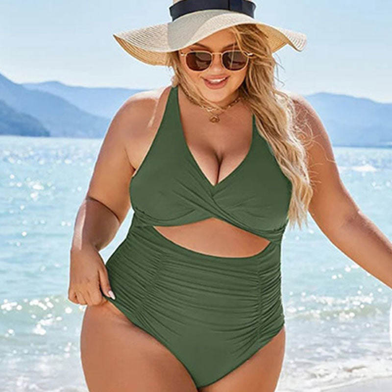 💥Last Day Special Sale 49% OFF💃Womens Push-up Tummy Control V-neck Cutout Swimsuits