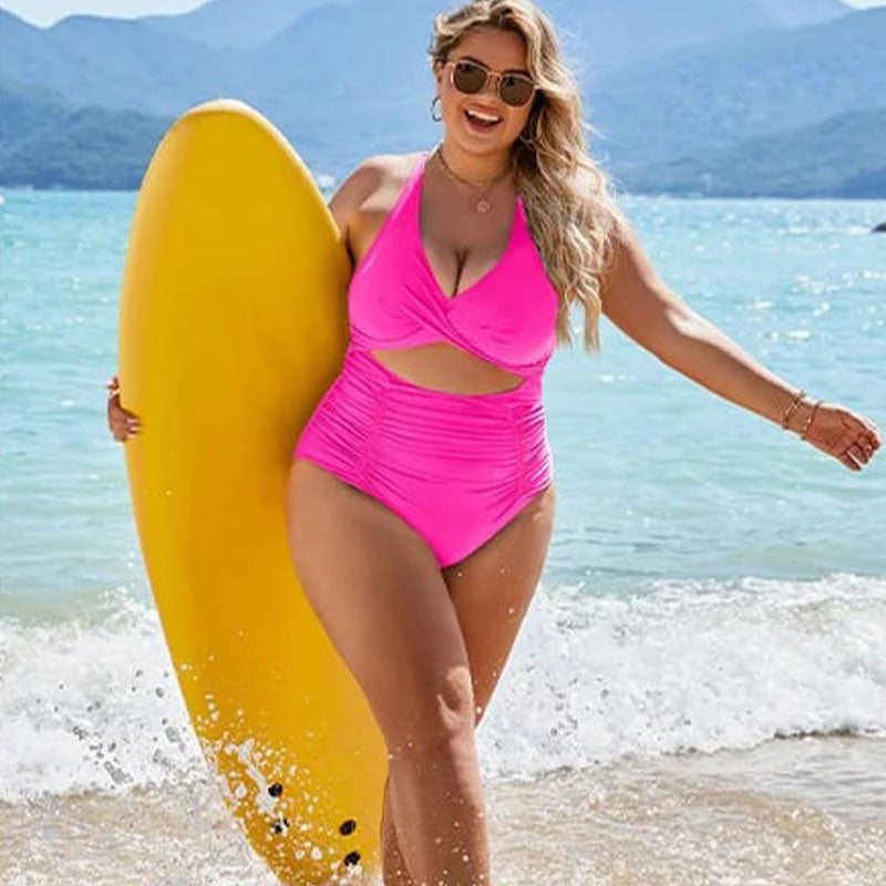 💥Last Day Special Sale 49% OFF💃Womens Push-up Tummy Control V-neck Cutout Swimsuits