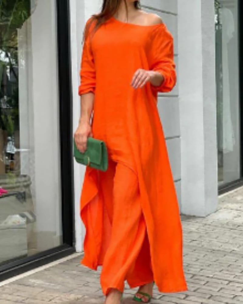 💥Last Day Promotion 49% OFF💕Women's Solid Color Linen Fashionable Casual Suit💃