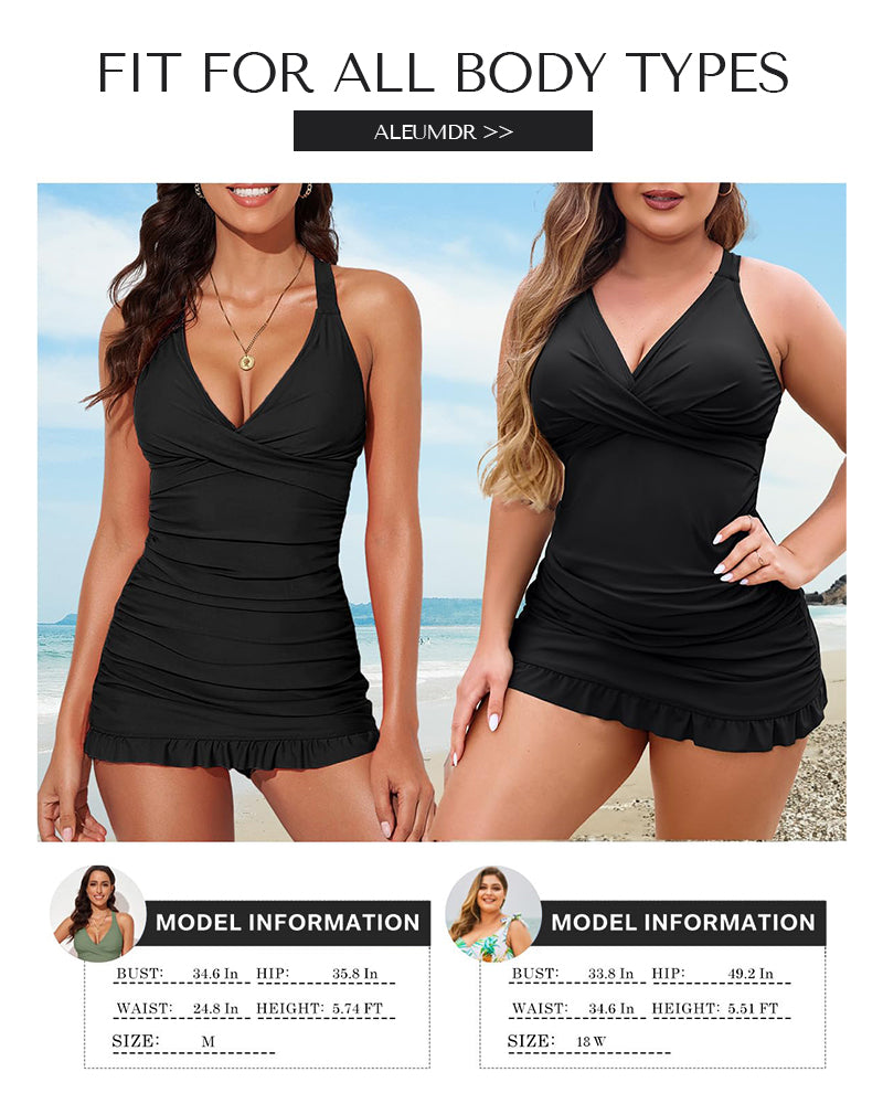 🌷Holiday Sale 49% Discount 👙Deep V Cross-Back Ruched Swimsuit