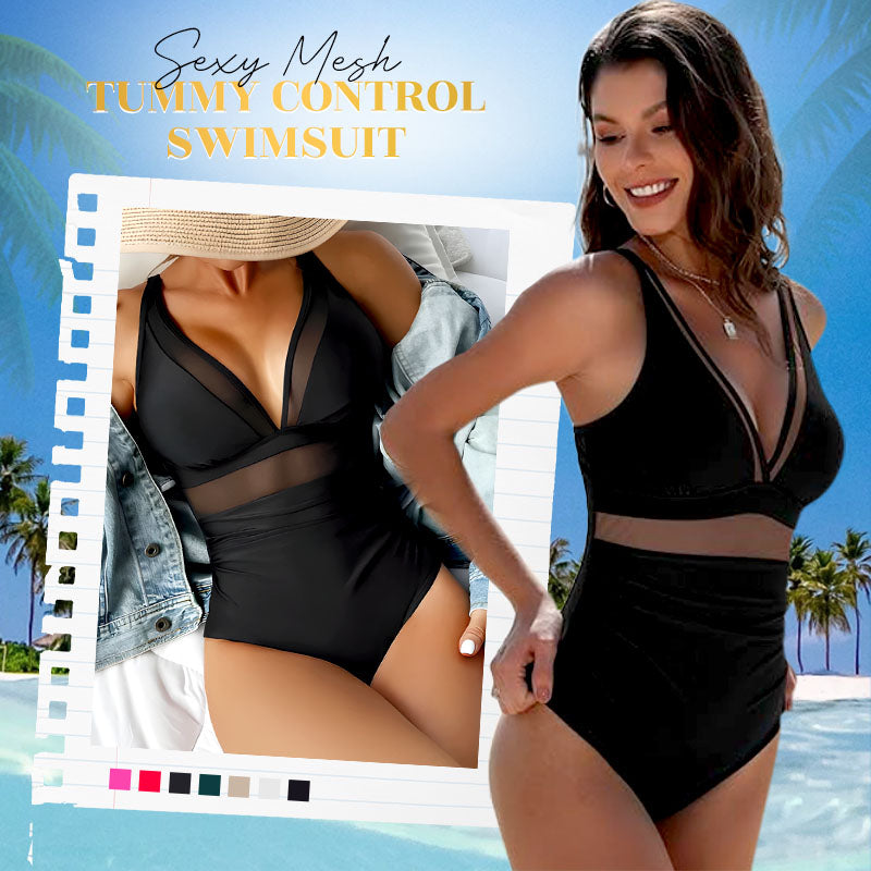 🏖️ Pre-Summer Sale 54% OFF🏝️Sexy Mesh Tummy Control Swimsuit