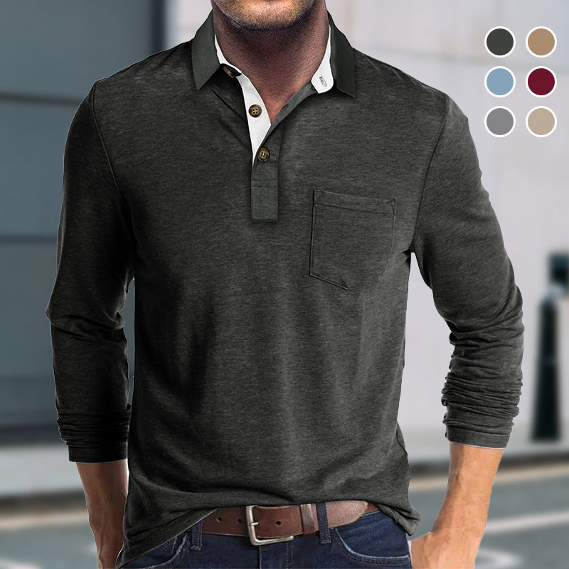 Men's Long Sleeve Lapel Shirt for Autumn & Winter
