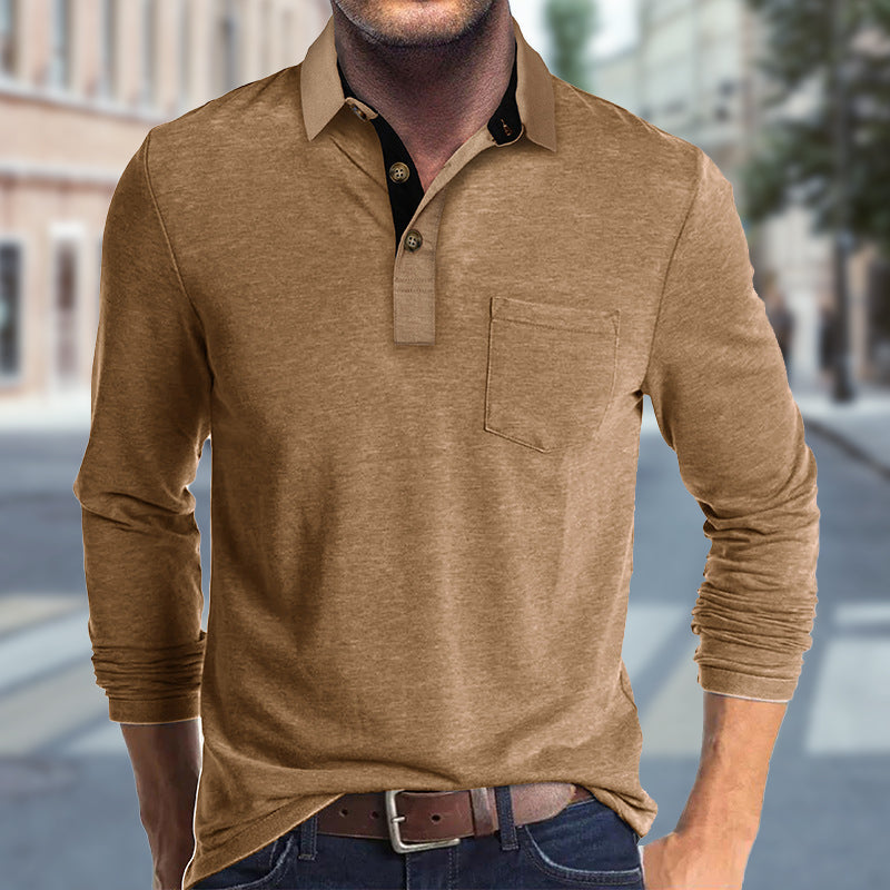 Men's Long Sleeve Lapel Shirt for Autumn & Winter