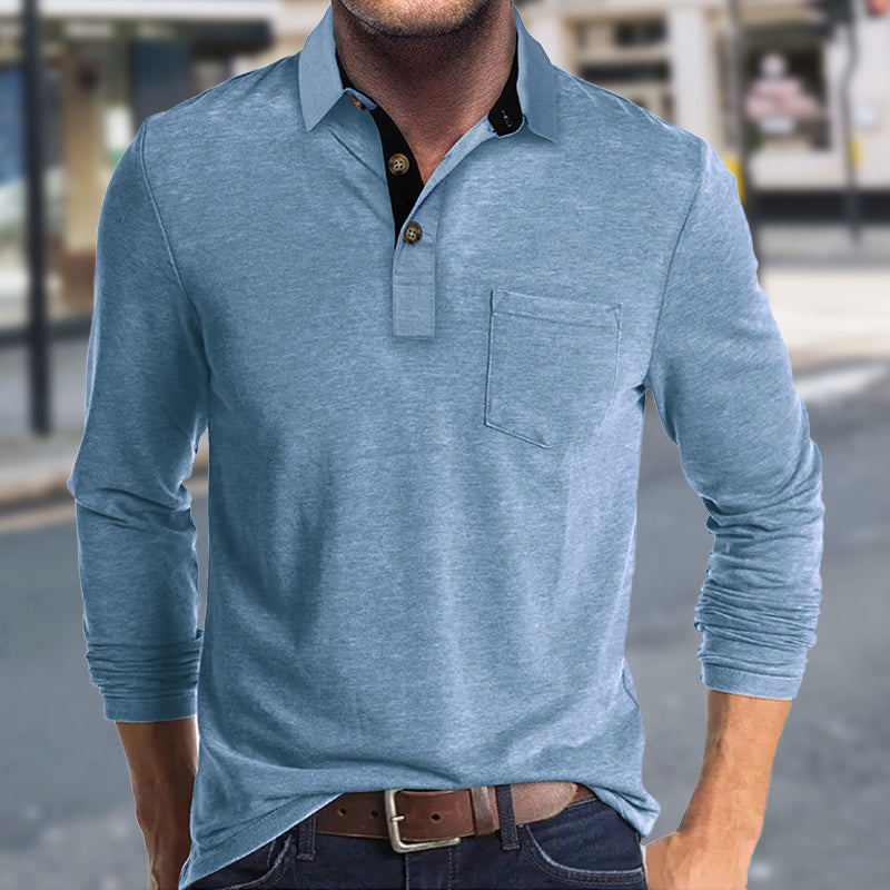 Men's Long Sleeve Lapel Shirt for Autumn & Winter