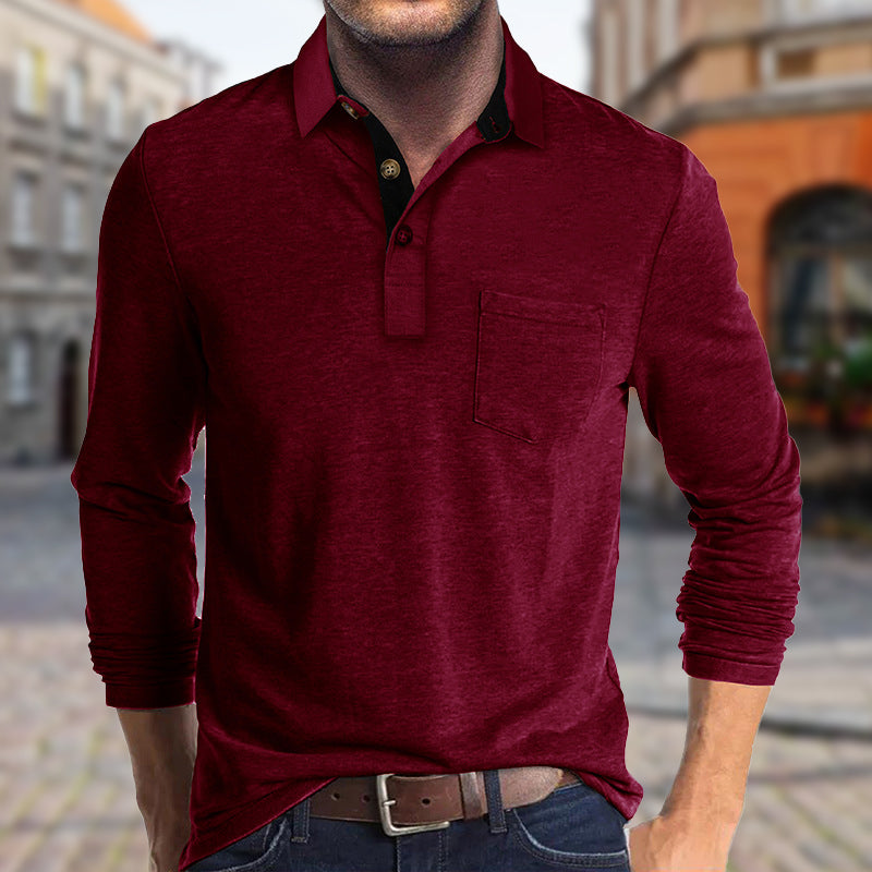 Men's Long Sleeve Lapel Shirt for Autumn & Winter