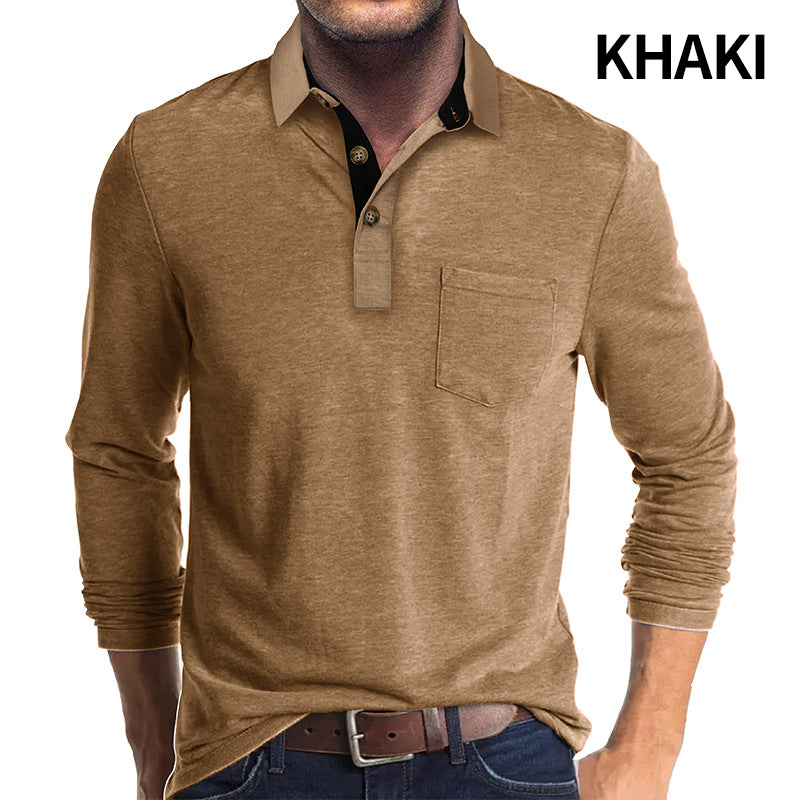 Men's Long Sleeve Lapel Shirt for Autumn & Winter