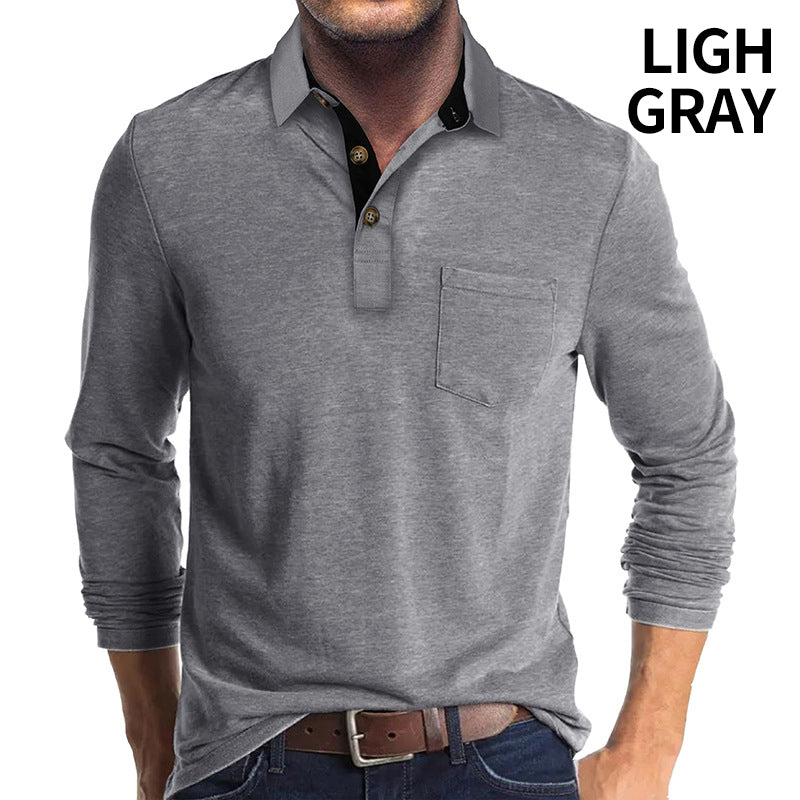 Men's Long Sleeve Lapel Shirt for Autumn & Winter