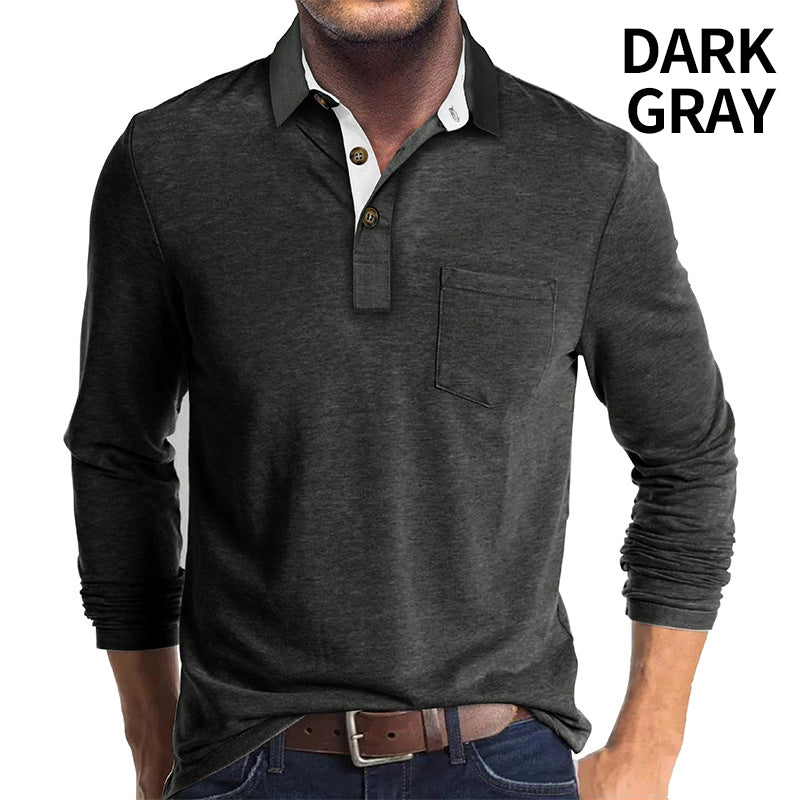 Men's Long Sleeve Lapel Shirt for Autumn & Winter