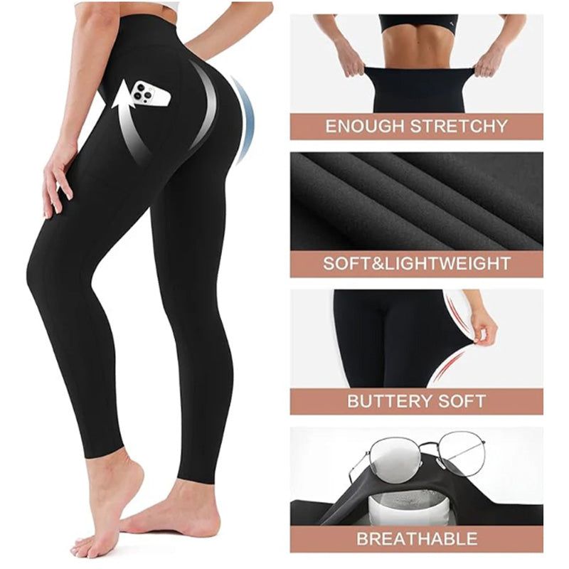 🌸2025 HOT SALE 50% OFF🌸High-Waisted Butt Lifting Tummy Control Shaping Training Leggings with Side Pocket