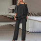 💋HOT SALE 49% OFF💋Loose and irregular Shoulder Ruffled Tiered Top and Pants Two Piece Set