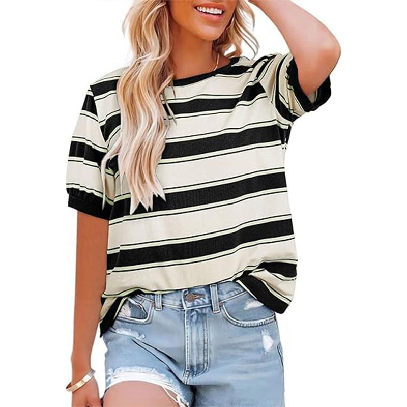 💕HOT SALE 49% OFF👕Women's Casual Striped Color Block T-Shirt👕
