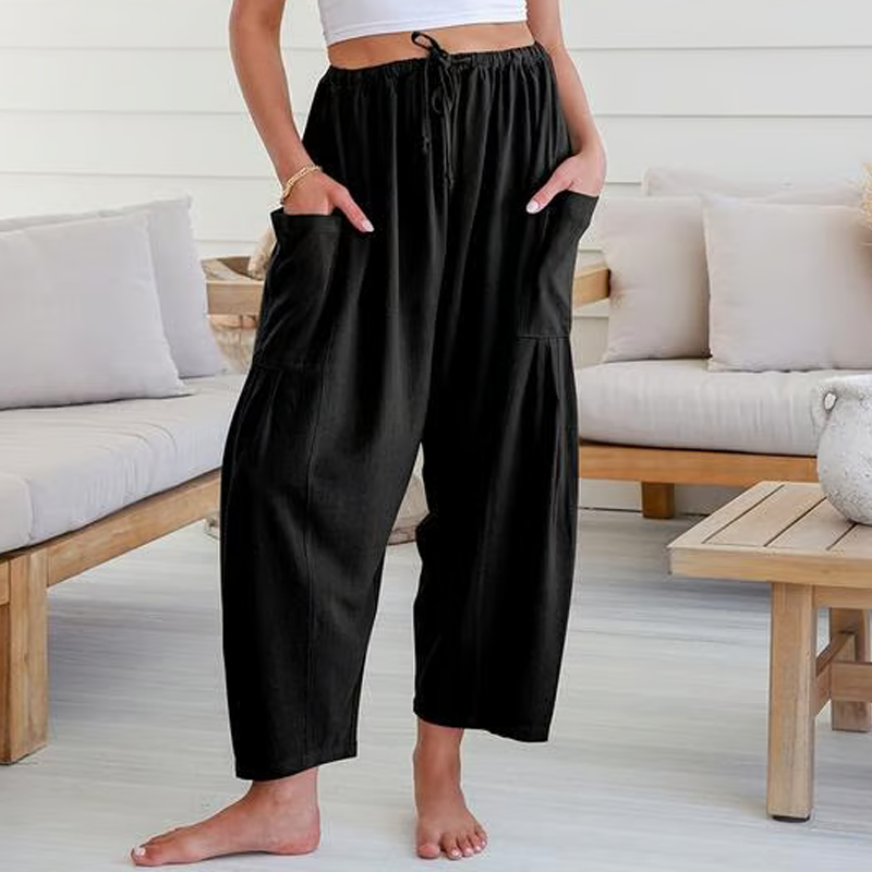 🌞Summer Hot Sale 49% OFF -👖Women's Linen Wide Leg Pants with Pockets
