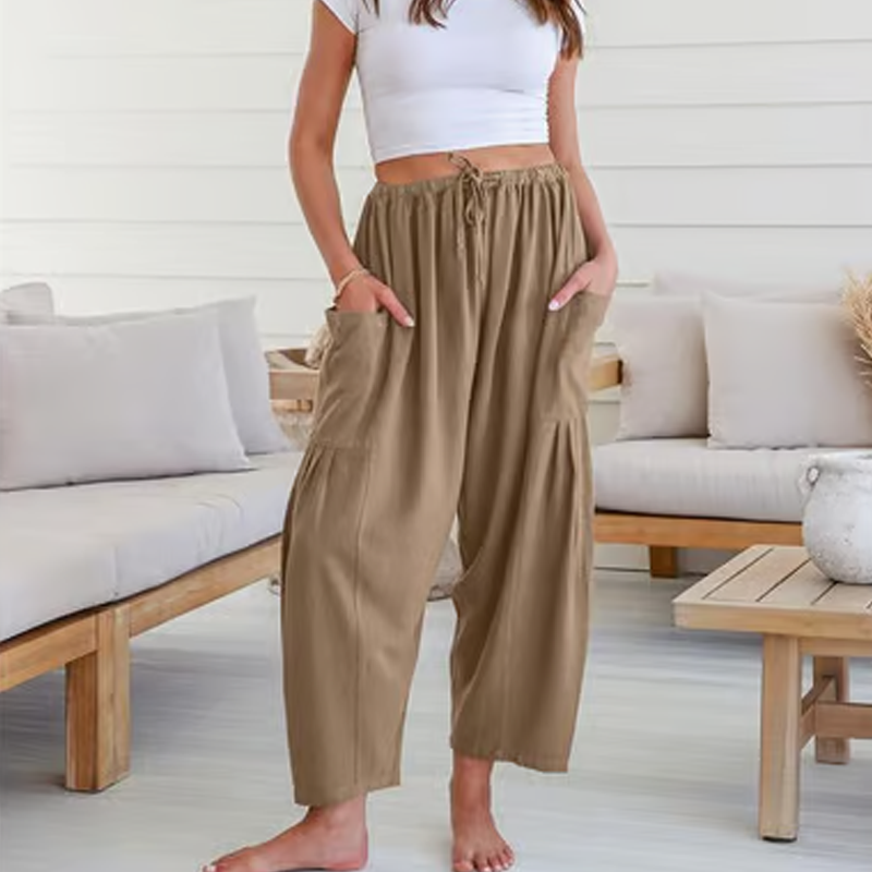 🌞Summer Hot Sale 49% OFF -👖Women's Linen Wide Leg Pants with Pockets